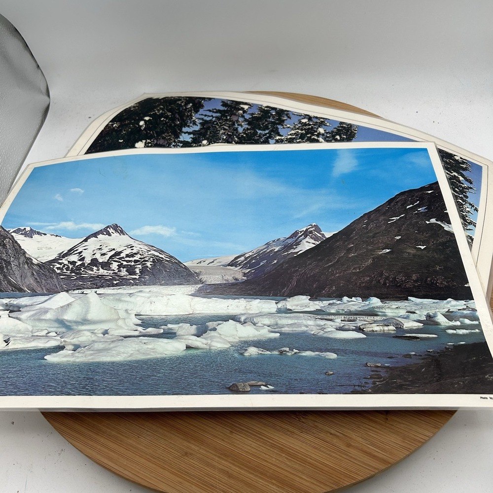 Vintage Alaskan Aerial‎ Placemats Photographer Jim Diane Set Of 2 - 17x12